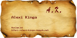 Alexi Kinga névjegykártya